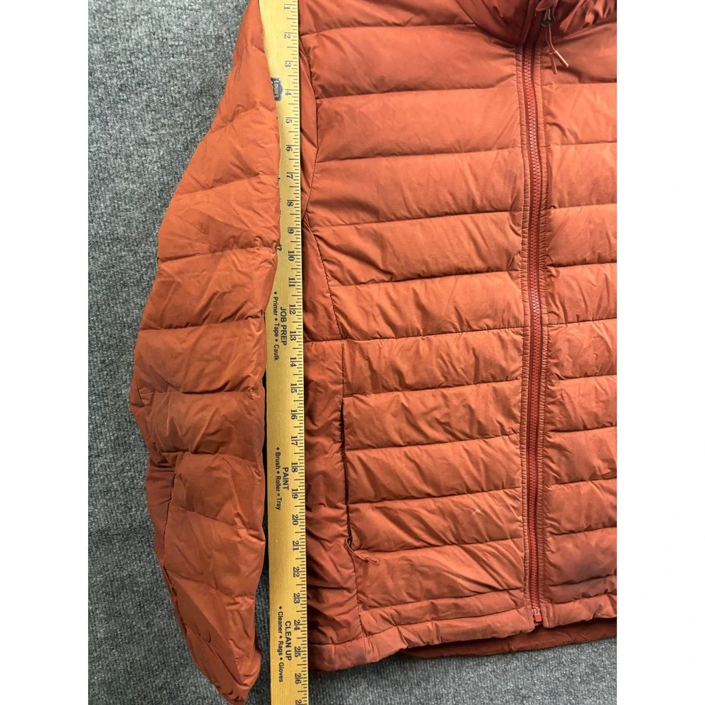 The North Face Belleview Stretch Down Jacket Mens Large Orange Full Zip